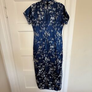 Beautiful Midnight Blue Qipao Dress